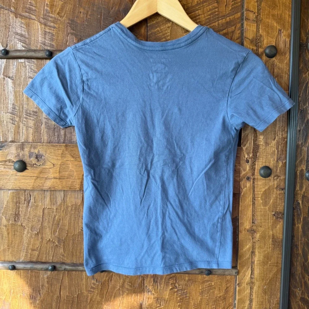 Polo Ralph Lauren Kids Blue V-Neck T-Shirt Short Sleeve Pony Logo Size Medium